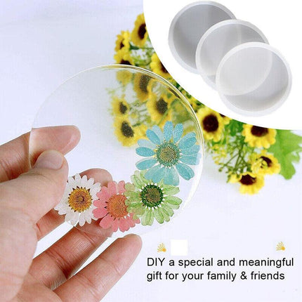 Coaster Resin Casting Mould Epoxy Mold Silicone Craft DIY Jewelry Agate Making - Aimall