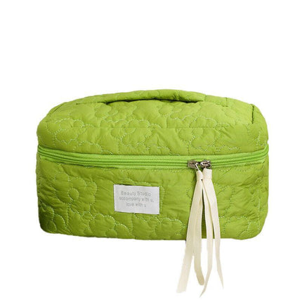 New Floral Makeup Bag Multifunctional Quilted Cosmetic Pouch Toiletry - Aimall