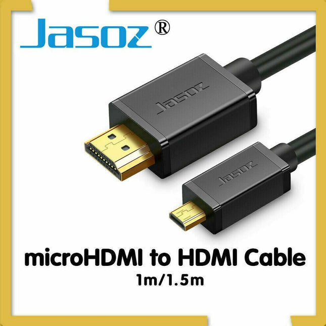 Jasoz Micro Hdmi Type D To Hdmi Male Cable Gold Plated Full Hd 1080P Digital Au - Aimall