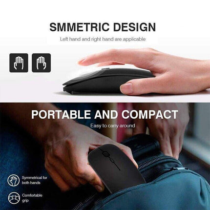 Optical Wireless Bluetooth 5.1 Slim Rechargeable Mouse for Laptop, Mac，iPad - Aimall