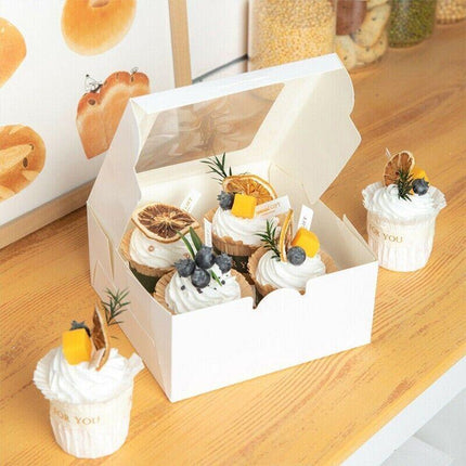 Cupcake Box Cases 1/2/4/8/12 Holes Window Face Cases Party Wedding Muffin Baking - Aimall