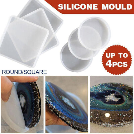 Coaster Resin Casting Mould Epoxy Mold Silicone Craft DIY Jewelry Agate Making - Aimall