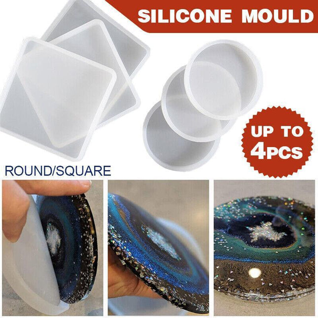Coaster Resin Casting Mould Epoxy Mold Silicone Craft DIY Jewelry Agate Making - Aimall