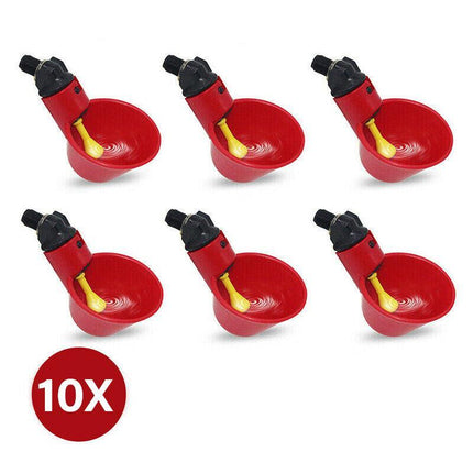 10 Pcs Automatic Cups Water Feeder Drinker Chicken Waterer Poultry Chook Bird A - Aimall