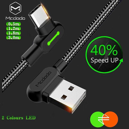 Mcdodo Fast Usb Cable Heavy Duty Charging Syn Charger Type-C 90 Degree Angle Au - Aimall