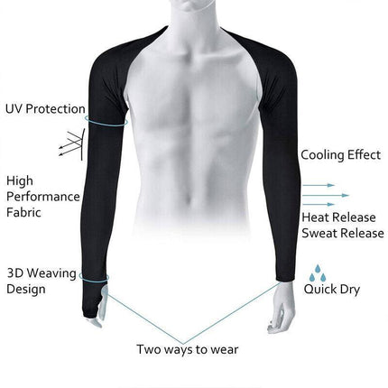 UV Sun Protection Arm Cooling Shawl Sleeves with Finger Hole for Women Outdoor - Aimall