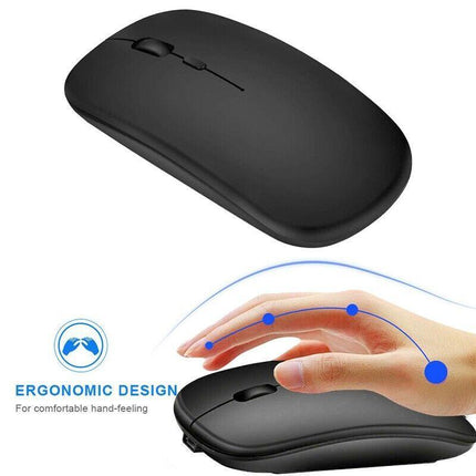 Optical Wireless Bluetooth 5.1 Slim Rechargeable Mouse for Laptop, Mac，iPad - Aimall