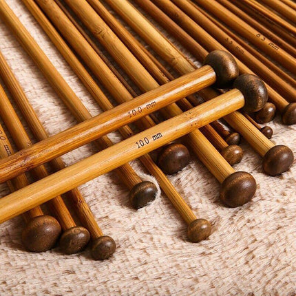Bamboo Knitting Needles Set in Knitting Needle Case11Size 22pcs 25cm For Crochet - Aimall