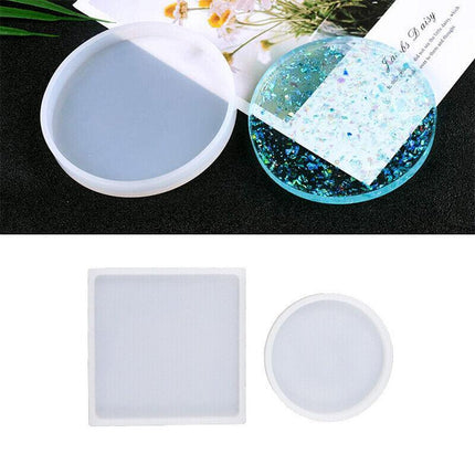 Coaster Resin Casting Mould Epoxy Mold Silicone Craft DIY Jewelry Agate Making - Aimall