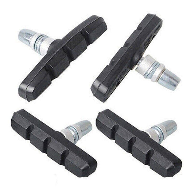 4Pcs Mountain Bicycle V Braking Pads Blocks Shoes For Bike V Brake System Black - Aimall