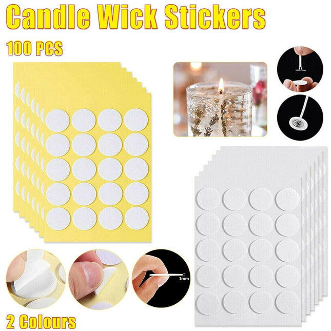 100 Pcs Heat-Resistant Double-Sided Candle Wick Stickers for DIY Making - Aimall