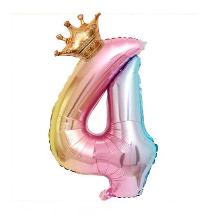 81cm Iridescent Rainbow Foil Balloons 32" Number Wedding Birthday Party Balloon - Aimall