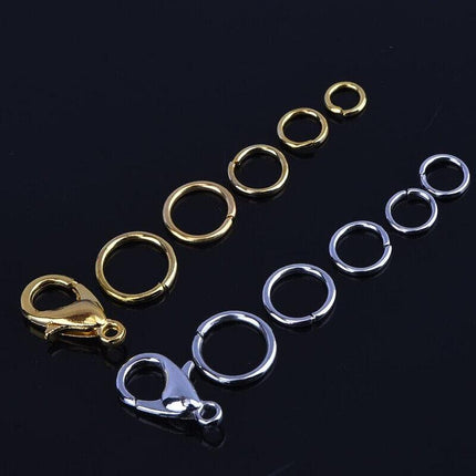 600x Jump Rings Split Lobster Clasps Hooks For DIY Jewelry Making Necklace AU - Aimall