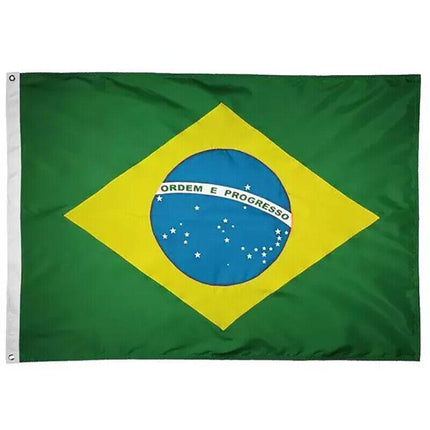 Large Brazilian Brazil Flag Heavy Duty Outdoor 90 X 150 CM - 3ft x 5ft AU Stock - Aimall