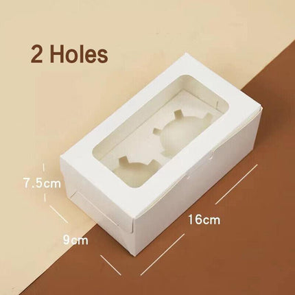 Cupcake Box Cases 1/2/4/8/12 Holes Window Face Cases Party Wedding Muffin Baking - Aimall