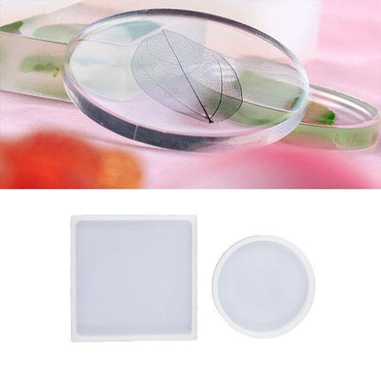 Coaster Resin Casting Mould Epoxy Mold Silicone Craft DIY Jewelry Agate Making - Aimall