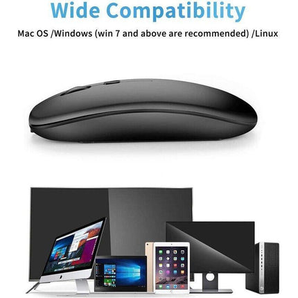 Optical Wireless Bluetooth 5.1 Slim Rechargeable Mouse for Laptop, Mac，iPad - Aimall