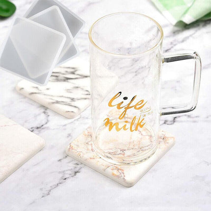 Coaster Resin Casting Mould Epoxy Mold Silicone Craft DIY Jewelry Agate Making - Aimall