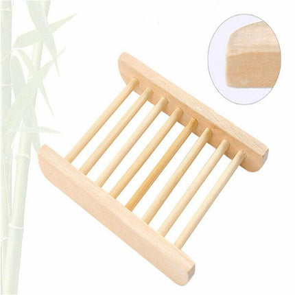Natural Wooden Bamboo Soap Dish Tray Holder Storage Soap Rack Box Soap Dishes Au - Aimall