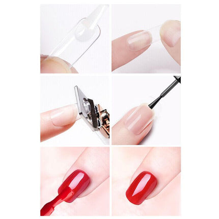 500 PCS Fake French Nail Tips White Clear Stiletto False Gel Pointy Art Acrylic - Aimall