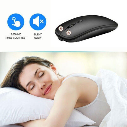 Optical Wireless Bluetooth 5.1 Slim Rechargeable Mouse for Laptop, Mac，iPad - Aimall