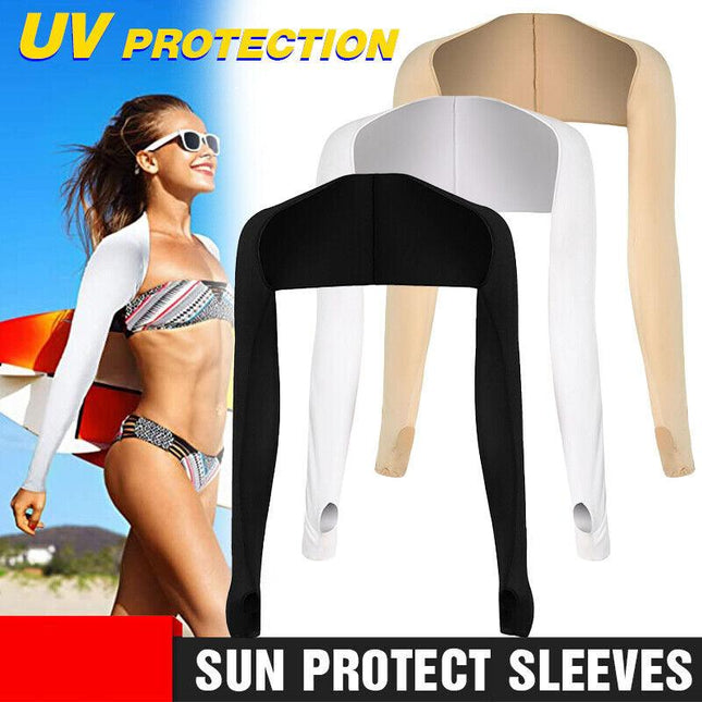 UV Sun Protection Arm Cooling Shawl Sleeves with Finger Hole for Women Outdoor - Aimall