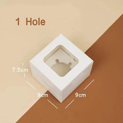 Cupcake Box Cases 1/2/4/8/12 Holes Window Face Cases Party Wedding Muffin Baking - Aimall