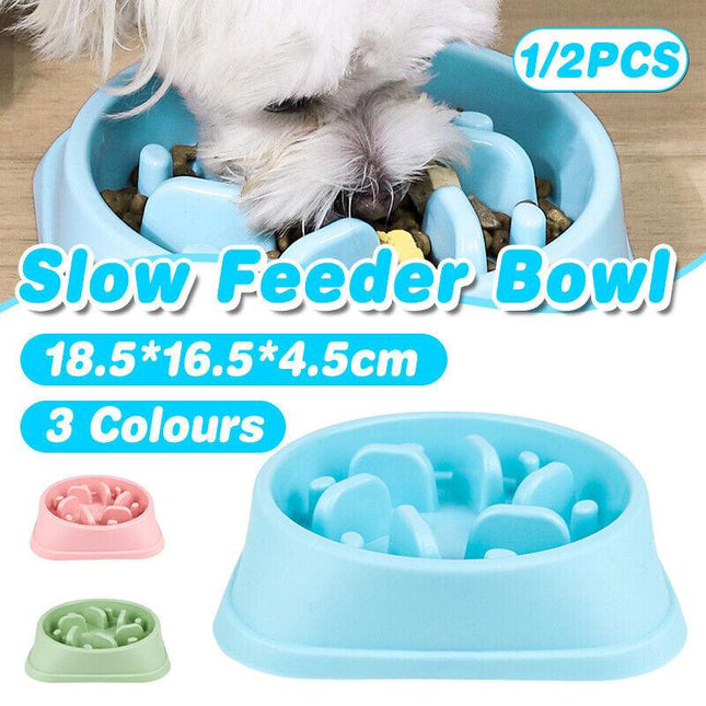 Dog-Bowl Dishes Slow-Feeder Large Pet-Eat Dogs Food-Nonslip Interactive Large - Aimall