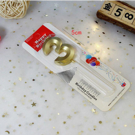 Classic Number Candles Individually Packed With Stand Birthday Make Up Ur Number Gold - Aimall