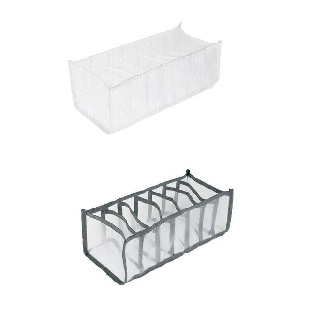 7 Grids Mesh Storage Bag Clothes Jeans Pants Drawer Organizer Boxes Foldable AU - Aimall