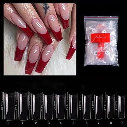 500 PCS Fake French Nail Tips White Clear Stiletto False Gel Pointy Art Acrylic - Aimall