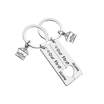 Our First Home Buyer Matching Set Couple House Key Holder Keyring Keychain Gift Aimall