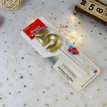 Classic Number Candles Individually Packed With Stand Birthday Make Up Ur Number Gold - Aimall