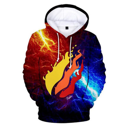 160CM Kids Boys Prestonplayz Flame Hoodie Sweatshirt Jumper Tops Gift 5-10 yrs - Aimall