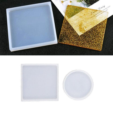 Coaster Resin Casting Mould Epoxy Mold Silicone Craft DIY Jewelry Agate Making - Aimall
