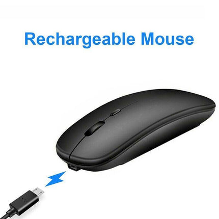 Optical Wireless Bluetooth 5.1 Slim Rechargeable Mouse for Laptop, Mac，iPad - Aimall