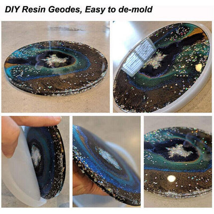 Coaster Resin Casting Mould Epoxy Mold Silicone Craft DIY Jewelry Agate Making - Aimall