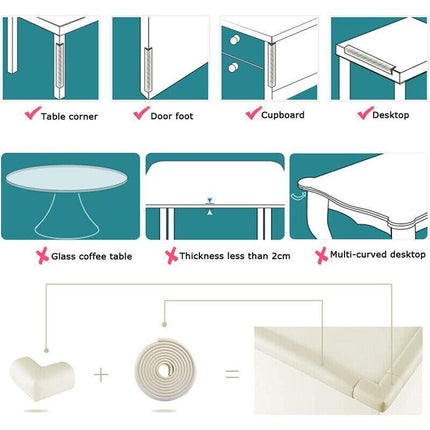 Baby Safety Desk Edge Guard Strip Table Corner Protector Foam Bumper Tape - Aimall