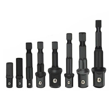 8X Drill Socket Adapter Set Impact Nut Driver Hex Extension Bits 1/4" 3/8" 1/2" - Aimall