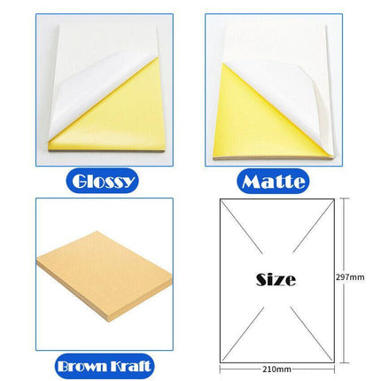 A4 Self Adhesive Sticker Paper Sheet Label Laser Inkjet Print Mailing Address - Aimall