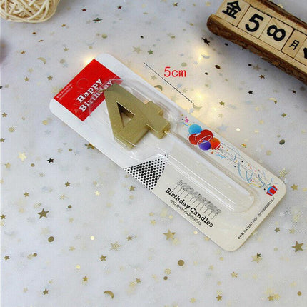 Classic Number Candles Individually Packed With Stand Birthday Make Up Ur Number Gold - Aimall