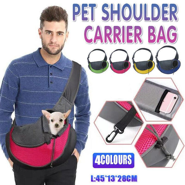 L Size Pet Shoulder Carrier Bag Puppy Cat Dog Travel Sling Backpack Portable - Aimall