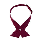 Large Women Criss-Cross Bow Tie School Girl Uniform Solid Adjustable Pre Tied Necktie - Aimall