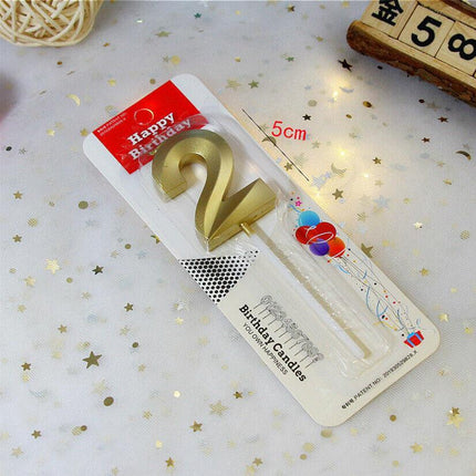 Classic Number Candles Individually Packed With Stand Birthday Make Up Ur Number Gold - Aimall