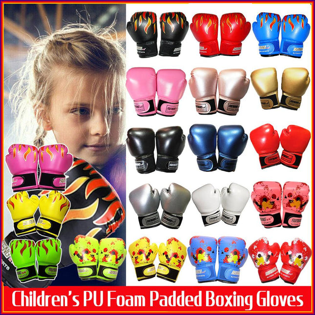 Children Kids Boxing Sparring Training Gloves Mma Kick Boxing Punching Gloves Au - Aimall