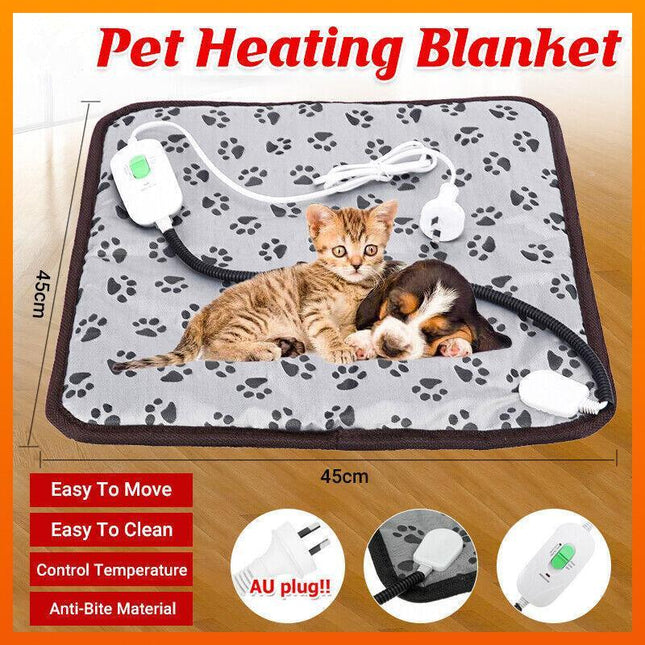 Waterproof Pet Electric Heat Heated Heater Pad Mat Heating Blanket Dog Cat Au - Aimall