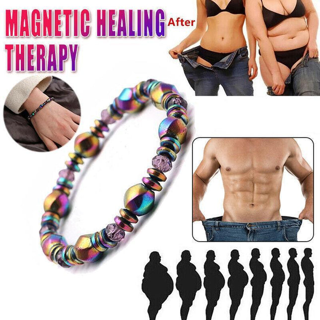 Magnetic Healing Therapy Arthritis Bracelet Hematite Weight Loss Pain Relief - Aimall