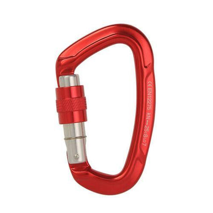 25KN Screwgate Locking Rock Climbing Carabiner Clip Aluminum D Ring Hook Buckle - Aimall