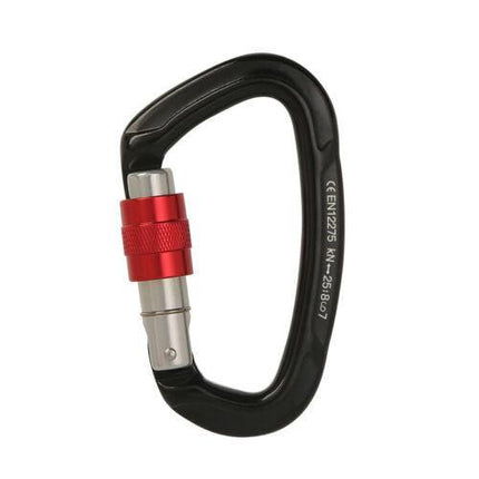 25KN Screwgate Locking Rock Climbing Carabiner Clip Aluminum D Ring Hook Buckle - Aimall