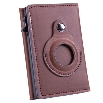 For Airtag Wallet PU Leather Credit Card Money Holder AirTag Case Air Tag Cover - Aimall